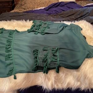 Cute green tassel dress.